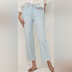 Women's LC Lauren Conrad Super High-Rise Embroidered Crop Jeans